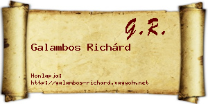 Galambos Richárd névjegykártya