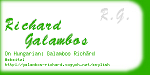 richard galambos business card